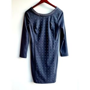 Women's Three Quarter Sleeve Studded Midi Dress